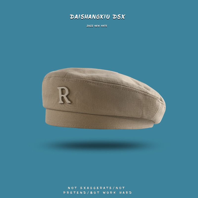 

Hat Easiest for Match Retro Beret Ladies Fashion Minimalist Artistic Painter Hat Student Trendy Make Face Look Smaller Octagonal Cap C0768 dumb gold metal R beret khakis M(56-58cm)