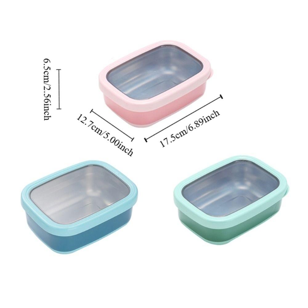 Leakproof Fresh-Keeping Box Rectangular Food Container Stainless Steel Lunchbox  Refrigerator