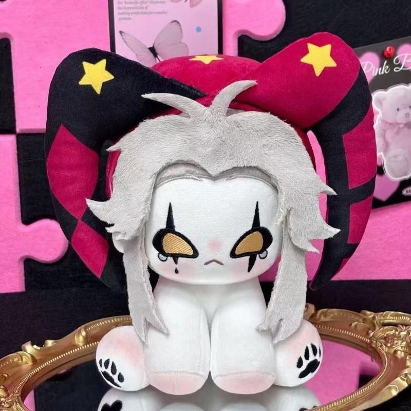 Stuffed 20cm Game The Freak Circus Pierrot Cute Anime Figures Plush Cosplay Dress Up Cotton Doll Toys for Children Birthday Gift