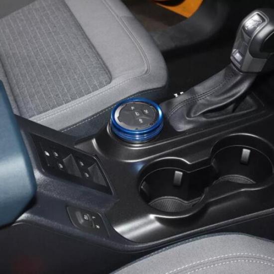 For -2024 Ford Bronco Blue Alloy Interior 4WD Switch Knob Cover Trim Ring 1P