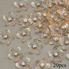 2D Flat - 20pcs of Large 23Mm Transparent Flower Beads Featuring Golden-Edged Rhinestone Stamens, Perfect for Crafting Jewelry