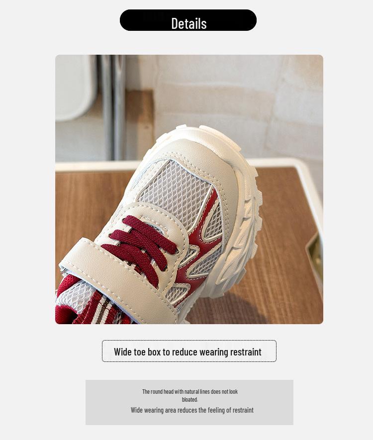 Kids' 2026 Spring Breathable Mesh Running Shoes - Trendy Sports Sneakers for Middle School Students