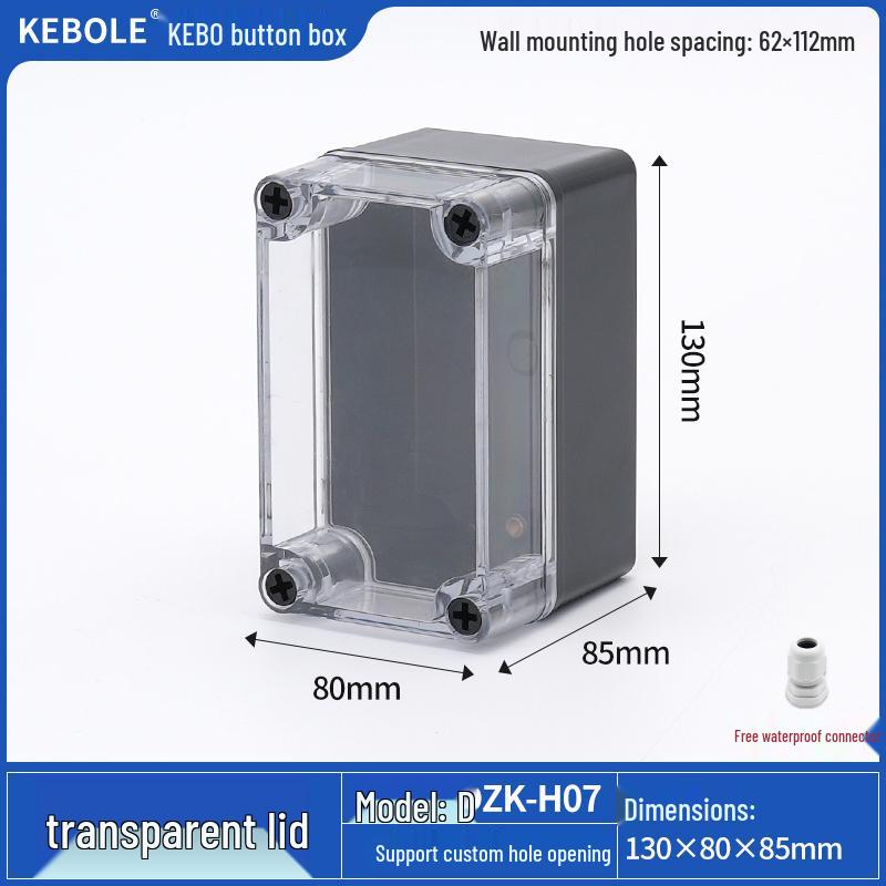 Transparent Waterproof ABS Plastic Junction Box for Indoor/Outdoor Power Supply & Monitor