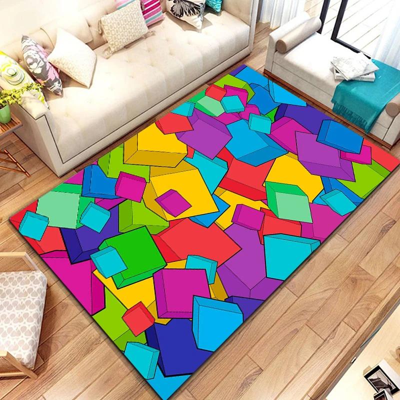 15 Sizes 3d DropSum Colours Pattern Rug for Living Room Area Carpet Bathroom Mat Creative Doormat Bedroom Mat Home Decor