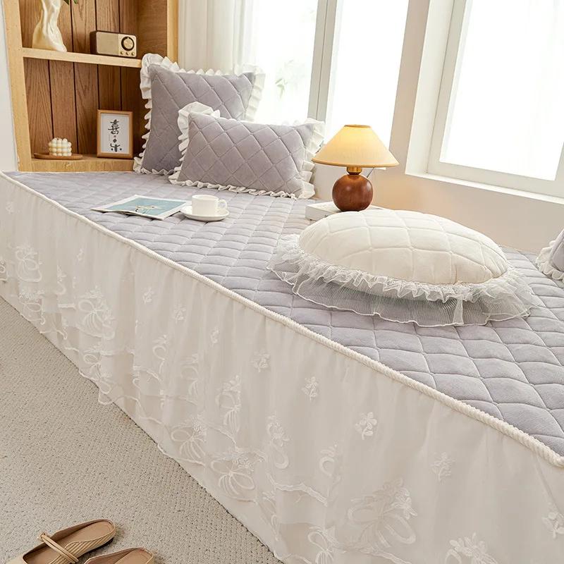 Simple And Elegant Princess Style Bay Window Cushion 2024 New Four Seasons Universal Thick Anti Slip Balconies Tatami Cushions