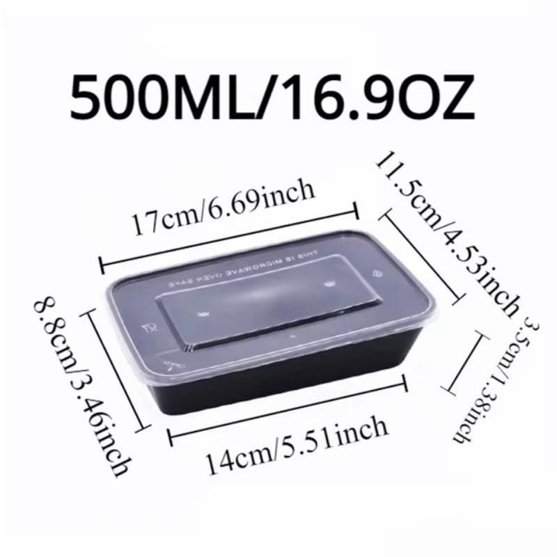 

10 шт одноразовый контейнер для еды черный коробка на вынос с крышкой для сэндвичей фруктовых салатов кухонный холодильник штабелируемый ящик для хранения 10PCS