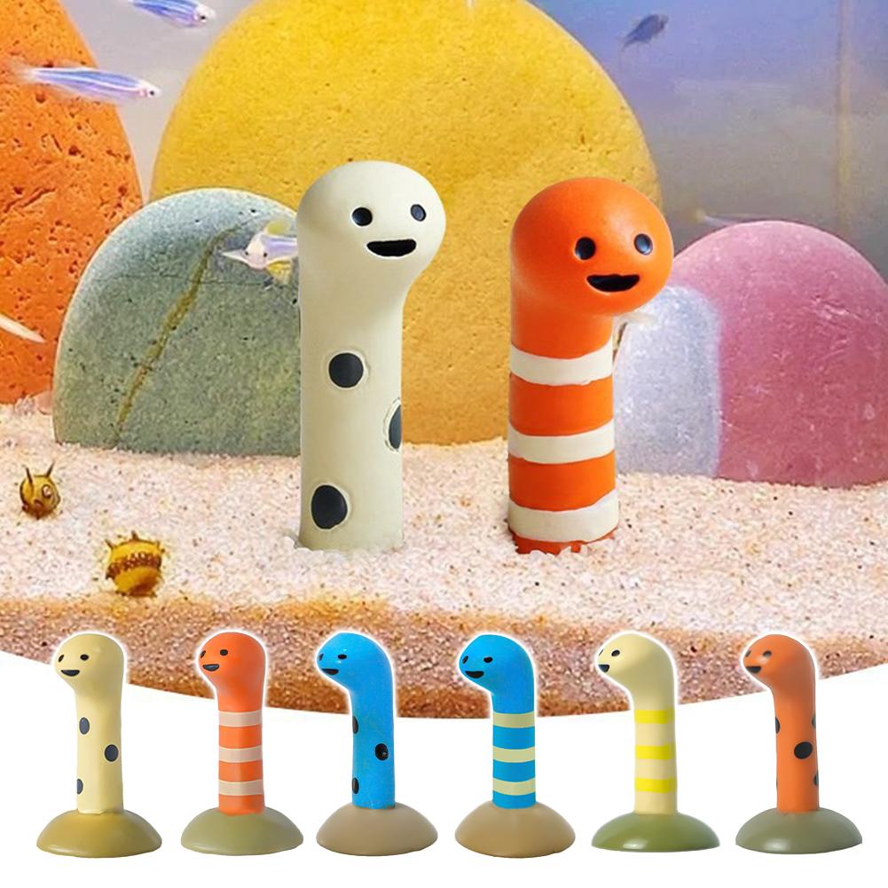 1Pc Aquarium Decor Accessories Cute Cartoon Moray Eel Fish Tank Decoration Home Desktop Ornaments Landscaping Decoration
