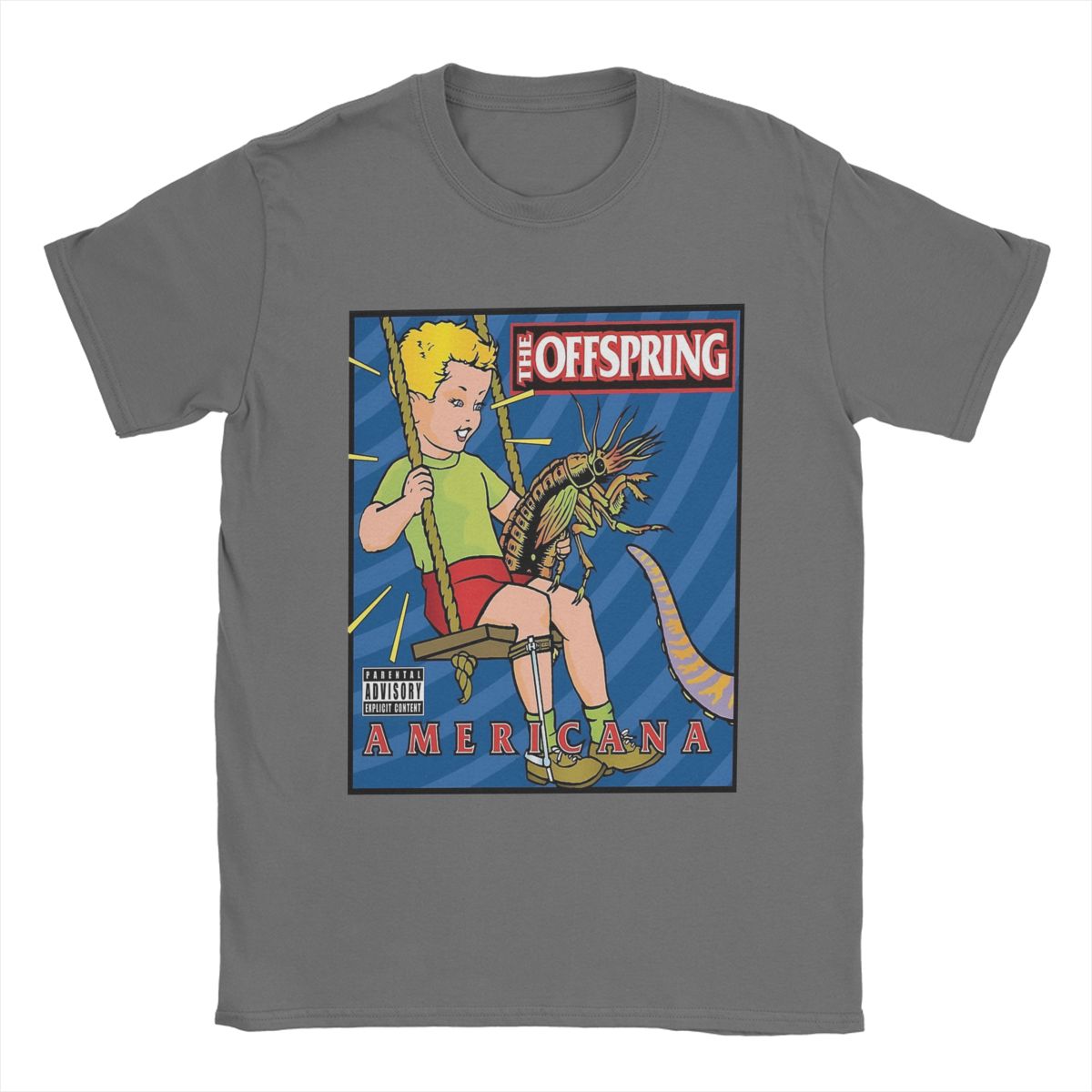 

Чоловіча футболка The Offspring Одяг з чистої бавовни Вінтажна футболка з коротким рукавом та круглим вирізом для вечірки M темно-сірий колір