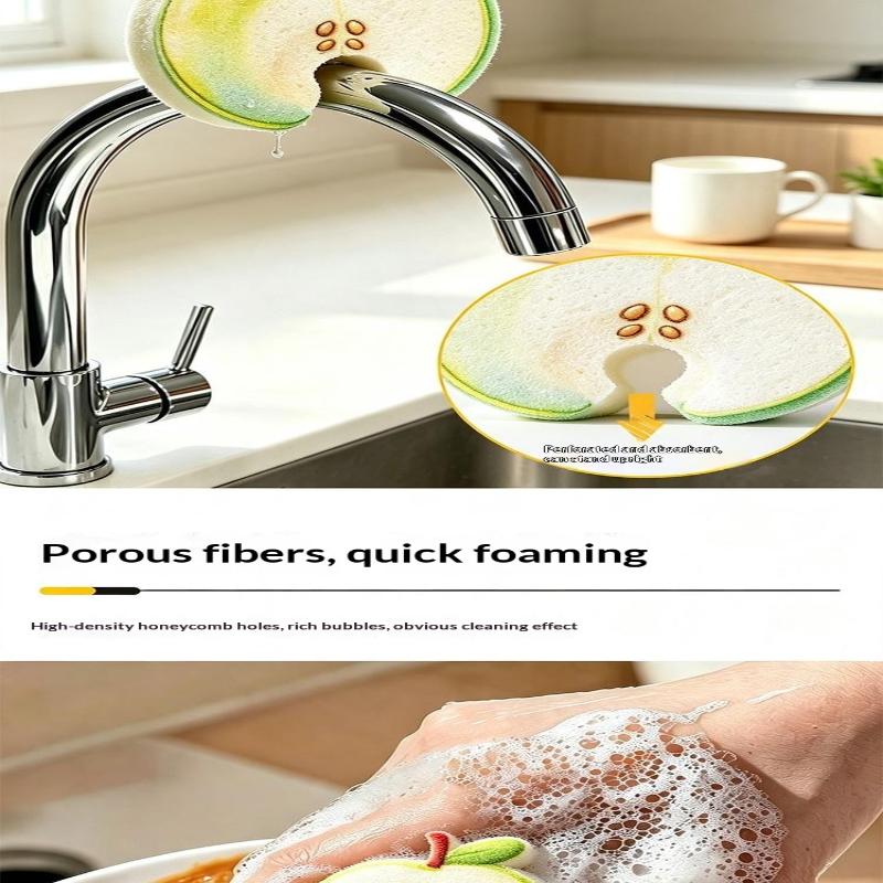 Cartoon Fruit Series Dish Sponge Brush Soft Bristle Scratch-Free Multipurpose Kitchen Cleaning Gadget for Home Use