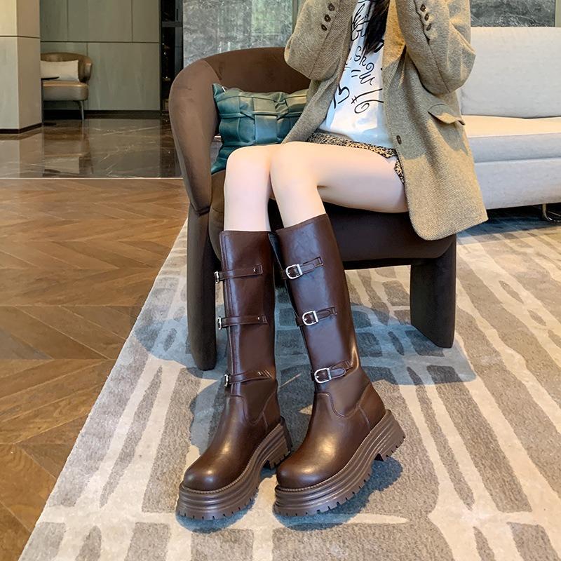 Dicke Beine großer Wadenumfang Winter neu dick mm lange Stiefel Motorradstiefel Herbst und Winter hohe Stiefel dicke Sohle große Größe Damenschuhe