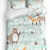 3pcs Bedding Set Forest Animal Cartoon Fox Deer Bear Home Textile Duvet Cover Pillow Case Boy Kid Teen Girl Bedding Covers Set