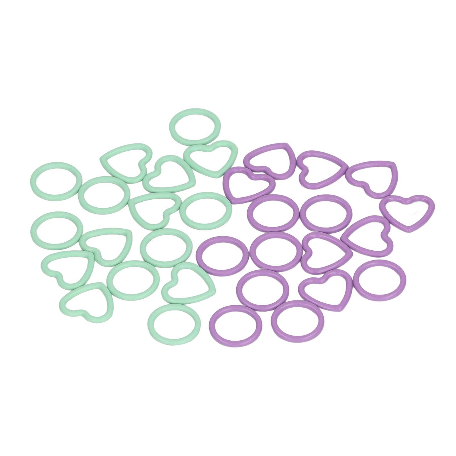 

32 шт. зеленые фиолетовые круглые сердечки для вязания крючком маркеры гладкие без запаха практичные