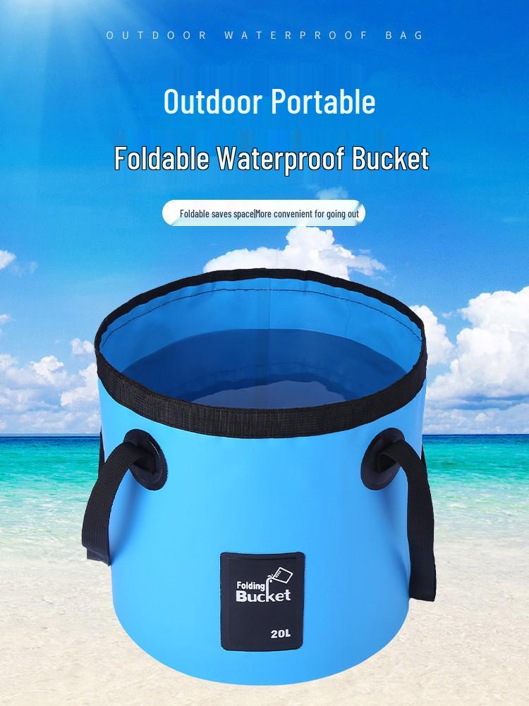 Foldable PVC Water Bucket: Portable Outdoor Camping & Fishing Bin for Multi-purpose Use