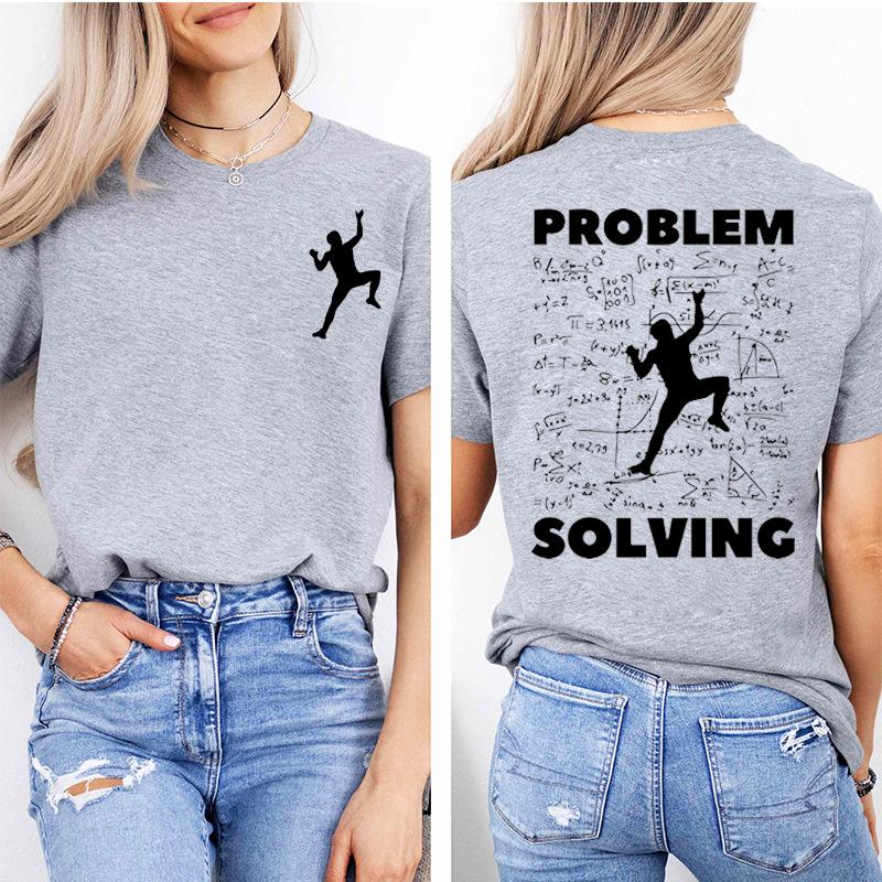 Casual European Fit Rock Climbing Graphic T-Shirt – Loose, Short Sleeve, Fashionable Top