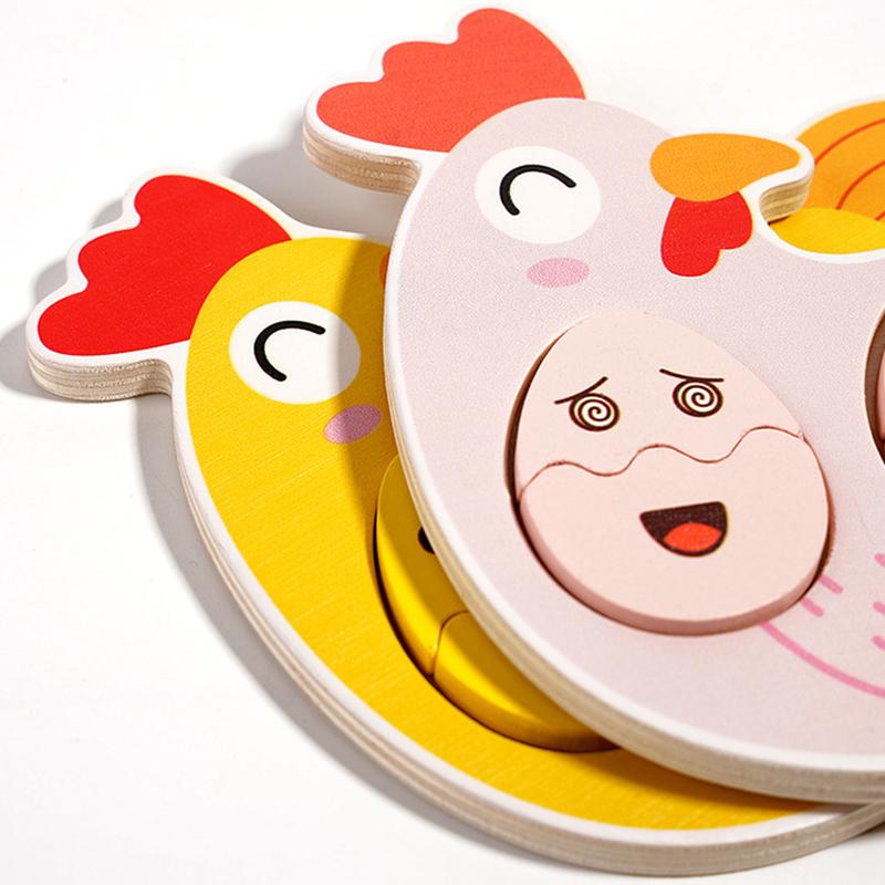 Montessori Wooden Puzzle Games Expression Emotion Egg Face Board Matching Thinking Early Educational Toys for Toddlers Age 3+