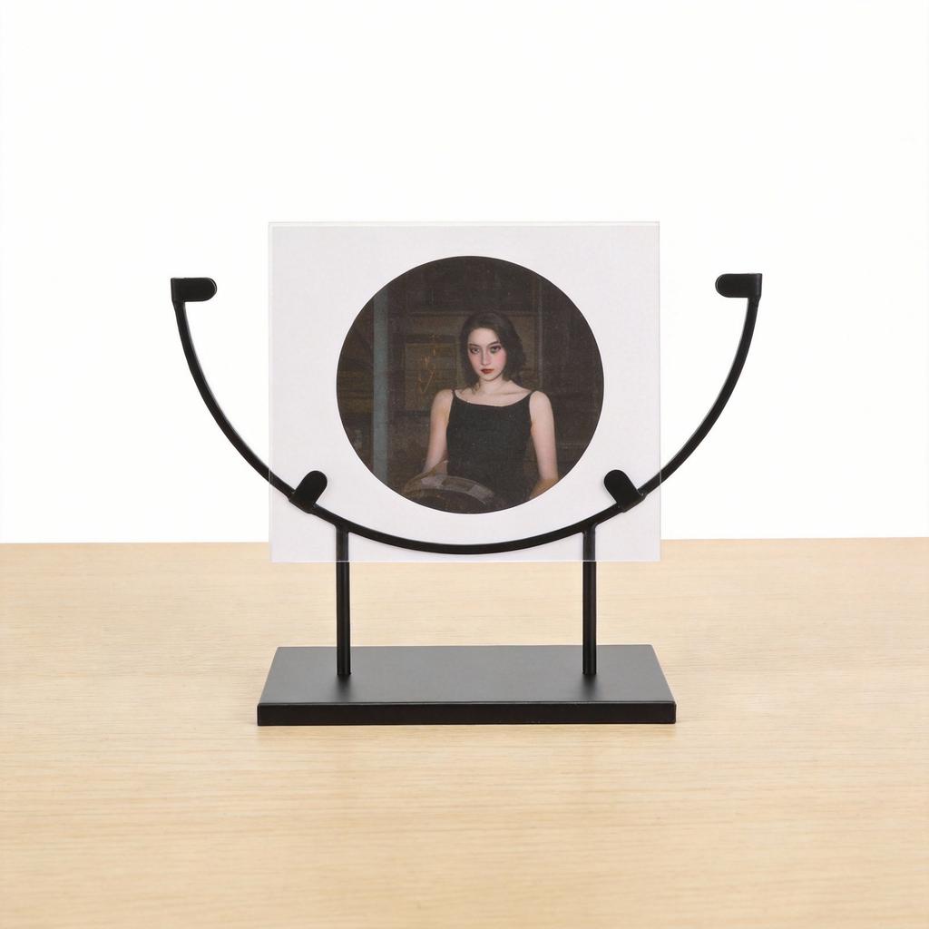 10 Inch Round Metal Display Stand Small Tabletop Frame Holder Stand for Photos Pictures Decorative Plates Home Office Desk