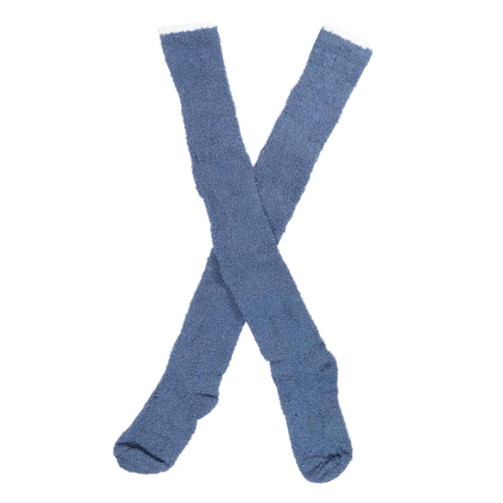 1 para damskich ciepłych pluszowych skarpet do uda zimowe koralowe polarowe skarpetki za kolano długie do domu spania na podłodze jednolite kolory