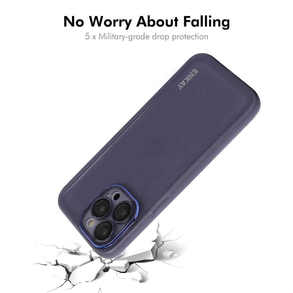 For iPhone 16 Pro Max Case Matte TPU Phone Cover with Lens Film