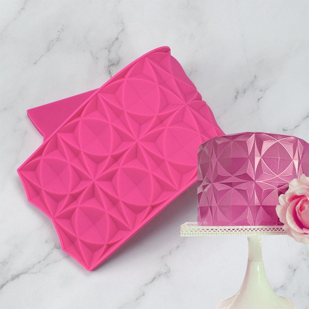 Rhombus Pattern Silicone Mould Fondant Resin Baking Pan Non-stick Cake Side Lace Mat Mold Heat-resistant Border Bakeware