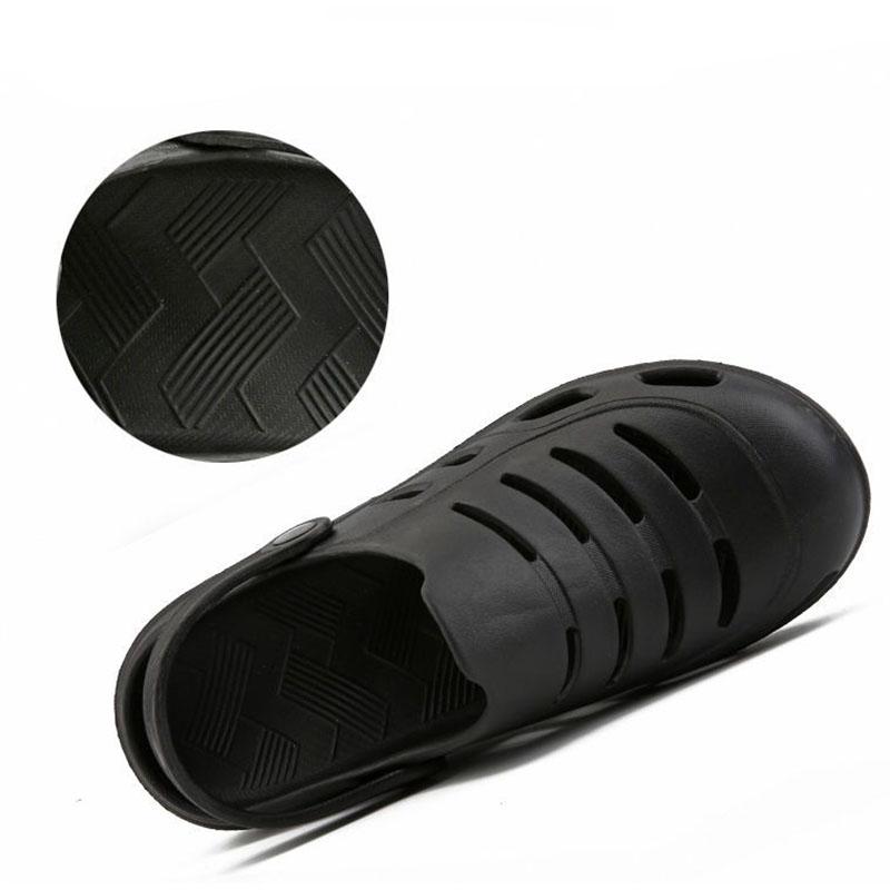 WTEMPO Summer Men's Sandals Hollow Flat Heel Adjustable Buckle Soft Thick Sole Non-slip Wear-resistant Quick Dry Wading Leisure Trend Beach Slippers