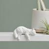 DYS Cute Cat Figurine Computer Monitor Decor, 3D Printed Screen TV Topper, Small Kitten Car Dashboard Ornament for Rearview Mirror, Office Desk