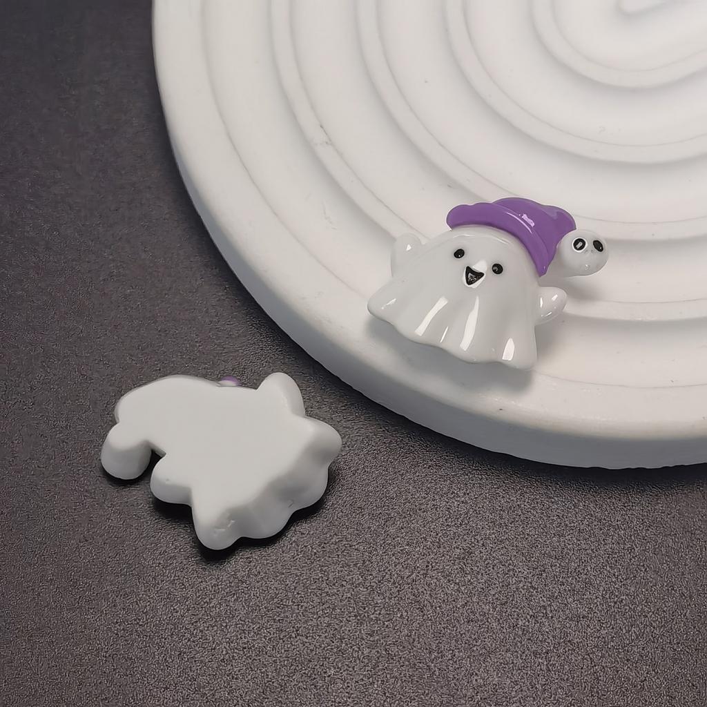 Halloween Themed Mini Flatback Resin Slime Charms Pumpkin Ghost Spider Web Miniature Ornaments Beads for Party Scrapbook DIY