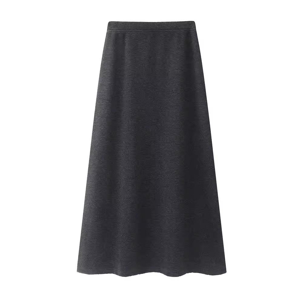 Women's 2025 Autumn/Winter Elegant Elastic Waist Long Skirt