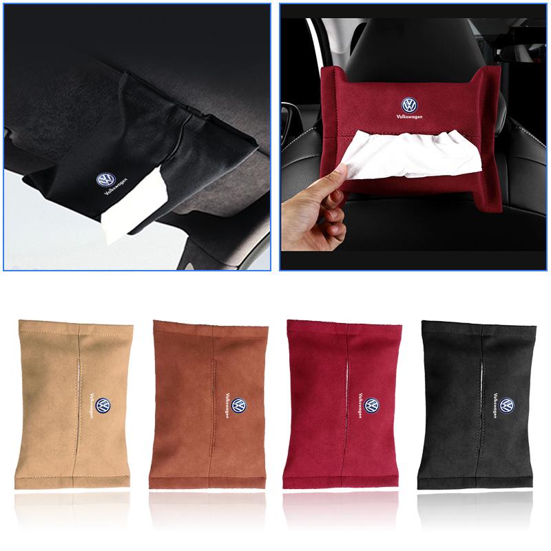 1Pcs Car Tissue Box Holder Sun Visor Seat Back Car Accessories For Volkswagen Lavida POLO Tiguan Passat Golf EOS Scirocco Jetta Bora Touareg