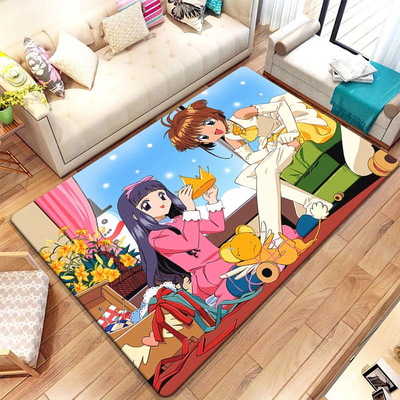 C-Cardcaptor Sakura Cute Cartoon Girl HD Print Carpet Living Room,kitchen,bedroom,Sofa,Table,Rug,Non-slip,Chair,Picnic,Camp,Mat