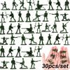 30pcs Miniature Plastic Soldier Models - 1.96 Inch Multicolor Military Figures for Party Decor, Birthday Gifts, ZSY