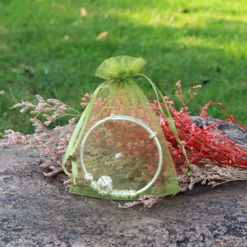 

Jewelry Pouches Wholesale Drawstring Organza Bag Gold Color Jewelry Packaging Bags Drawstring Bag Wedding Gift Bag 50pcs&7x9cm зелёный