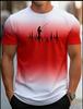 New Men's Casual Gradient Fishing Pattern 3D Print Short Sleeve T-shirt Summer Breathable Sports Outdoor Fishing Enthusiasts Top