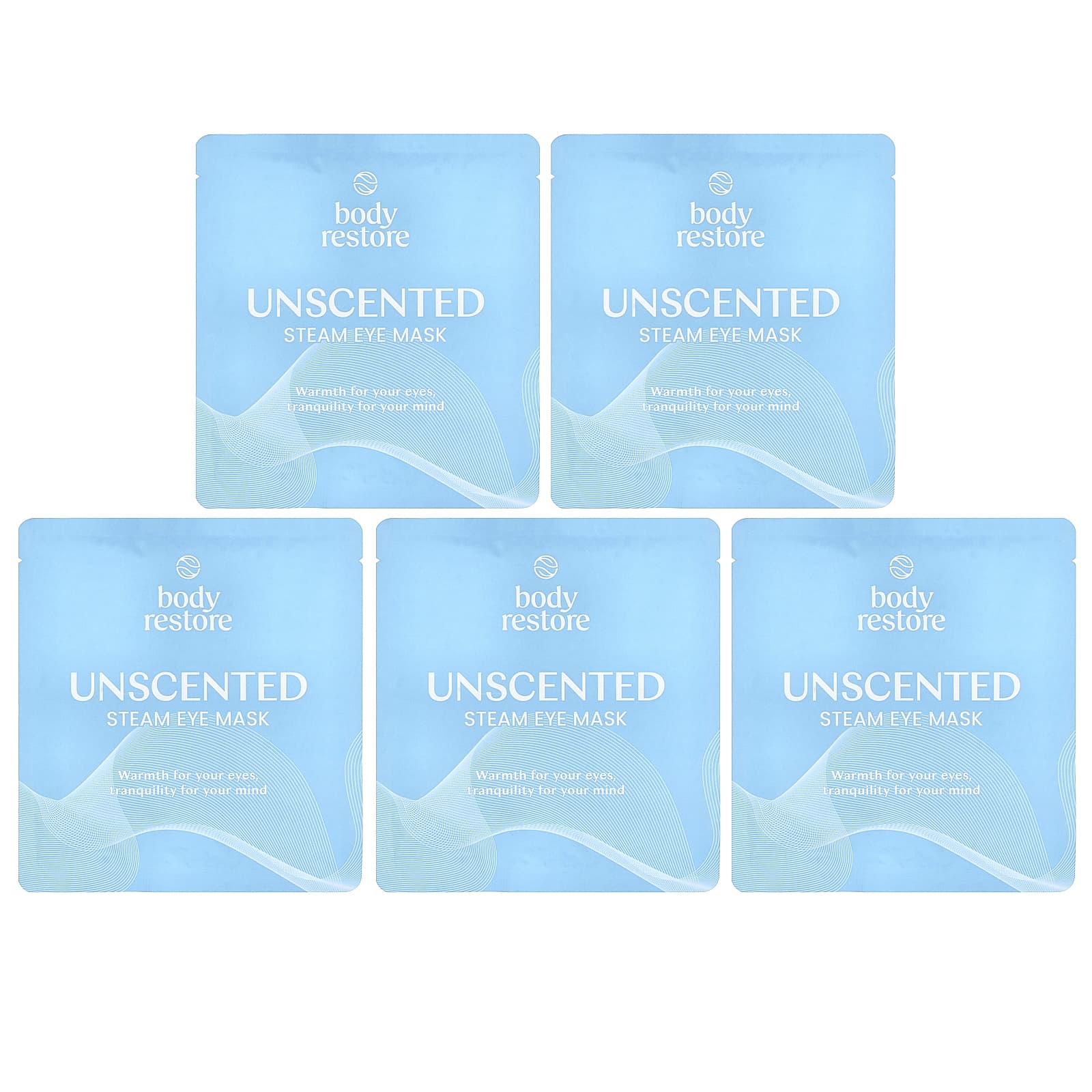 

Body Restore, Steam Eye Mask, Fragrance Free, 5 Pack