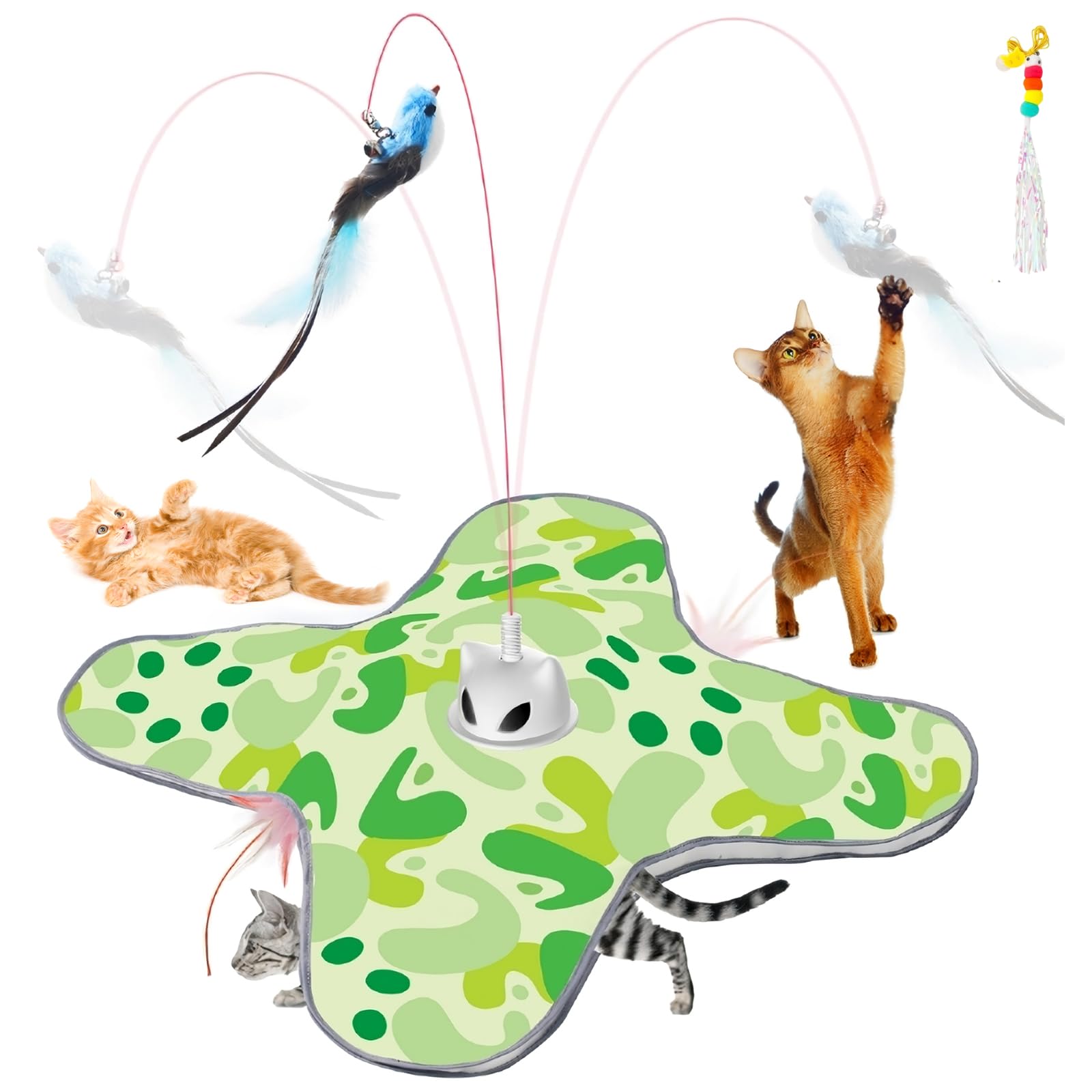 

Автоматическая игрушка для кошек для одиночной интерактивной игры, автоматическая игрушка для кошек с 3 регулируемыми режимами, стимулирует, для игры в помещении, перезаряжаемая, игрушка для кошек, которая двигается, игра, стресс,