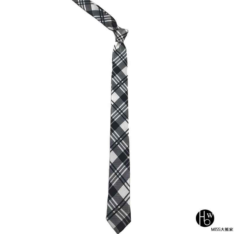 Plaid Korean version neck tie casual narrow version 5cm college style creative tie men's leopard print casual funny neck ties