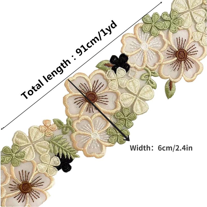 1yard Vintage květina 3D krajka lemovka stuha látka vyšívané svatební nášivky lemovky DIY šití řemeslné dekorace