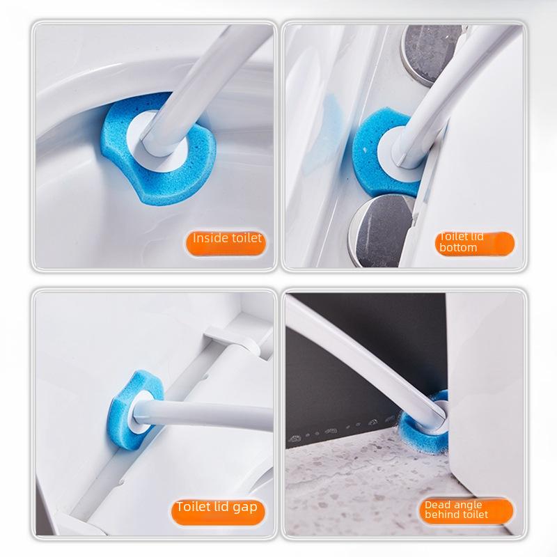 Wandmontiertes Einweg-Toilettenbürstenset mit Ersatzköpfen