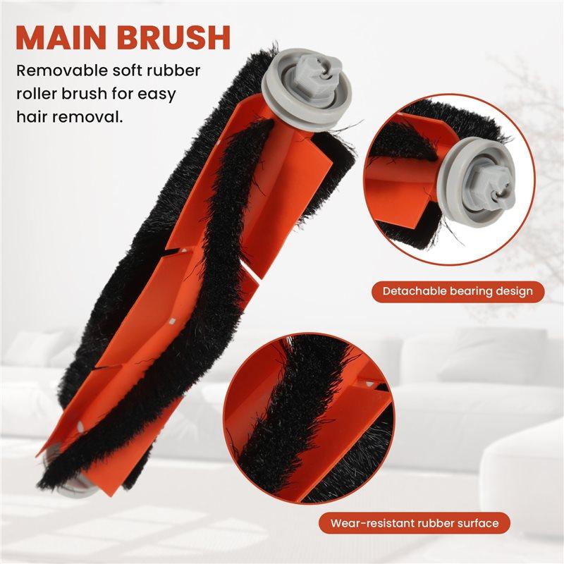 LITE-Pour Xiaomi 1S, Rockrobo Aspirateur V1, S4 S5 S6, SDJQR01RR, SDJQR02RR Pièces d'aspirateur Brosse principale latérale Filtre Hepa