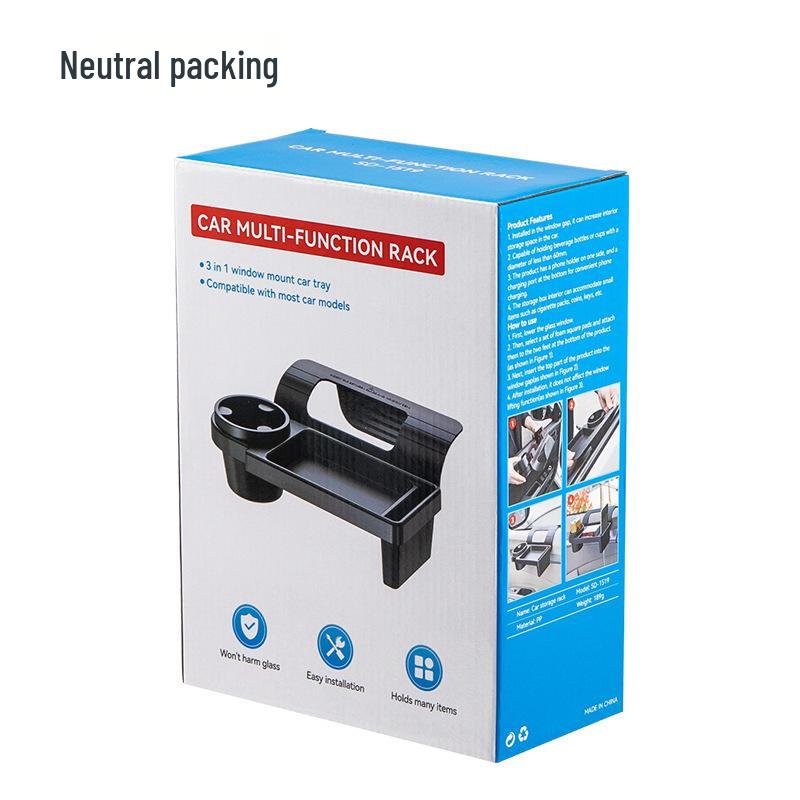 Multifunctional Car Window Storage Box: Phone Holder, Cup Holder, Key Organizer.