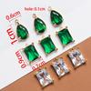 10pcs 5pcs Gold Color Stainless Steel Zircon Pendants Green Transparent Crystal Charms Beads for Necklace Jewelry Making DIY