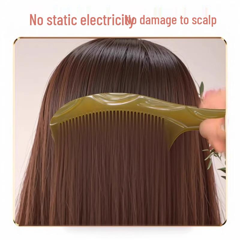 Weißer Hornkamm für Frauen: Ideal für langes, glattes Haar; Glättet und massiert; Tragbar für den Heimgebrauch.