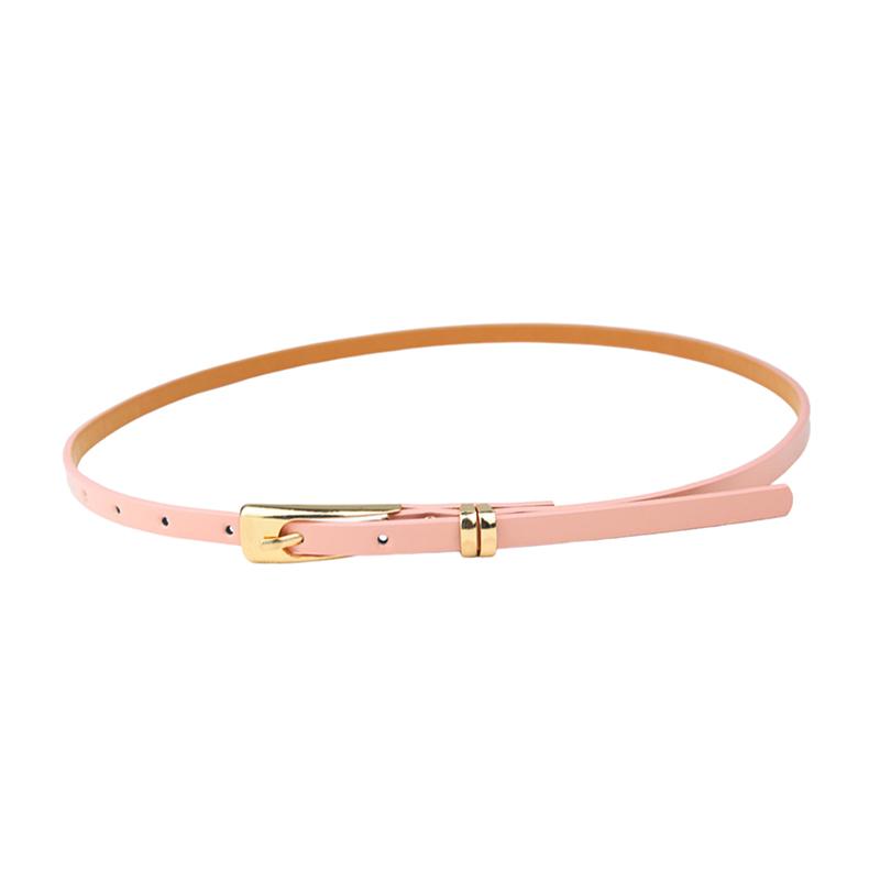 1Pc 12 Candy Colors Women'S Leather Belt Skinny Thin Dress Belt Waist Belt Waistband Dress Coat Waist Seal Jeans Belt