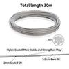 Generous Length Options Stainless Steel Wire Rope Vinyl Coated Cable Kit