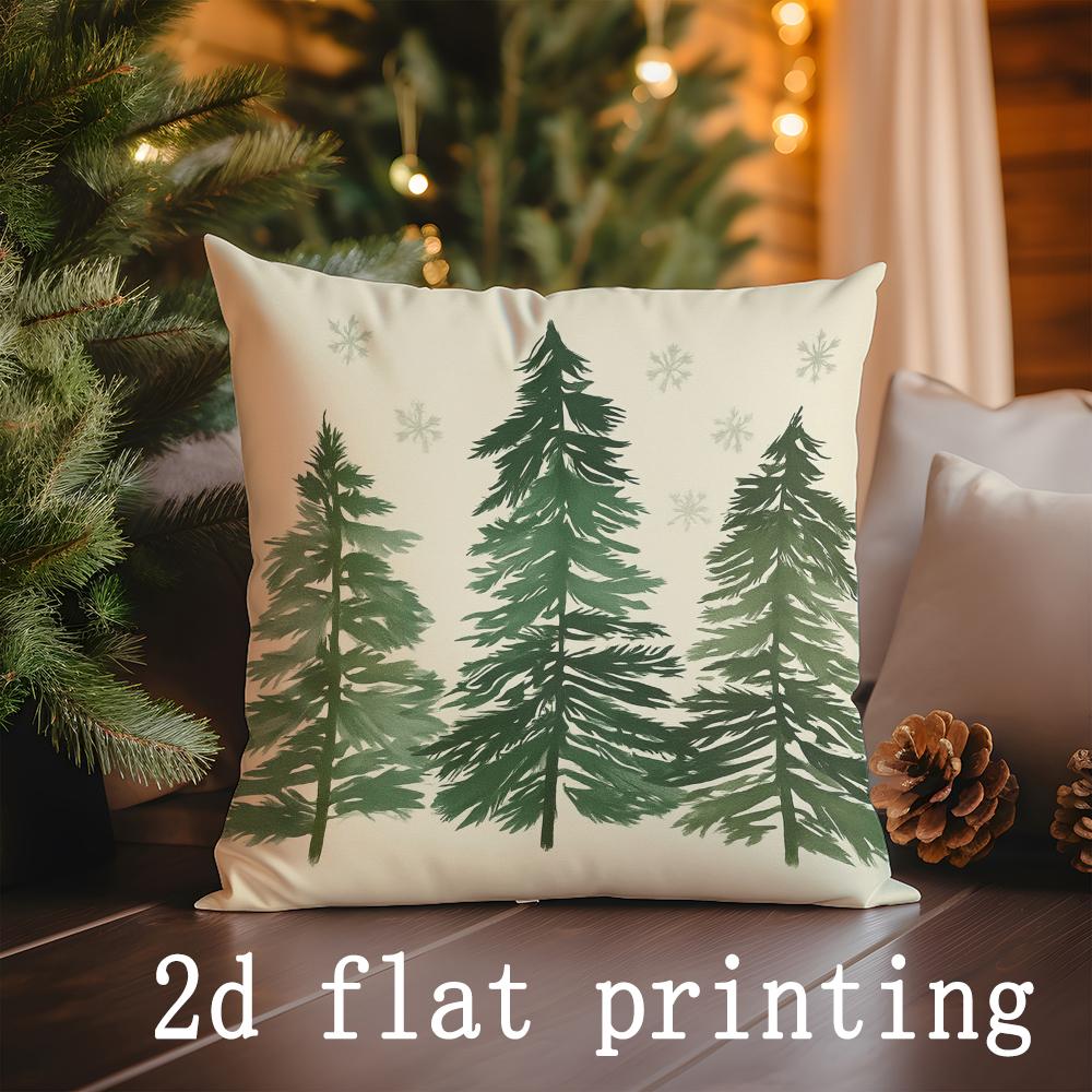 

Christmas-themed Nutcracker & Pine Tree Pillow Covers Pattern Cushion Cover Suitable for Sofa Bedroom Car Pillow Cover 16x16Inch
