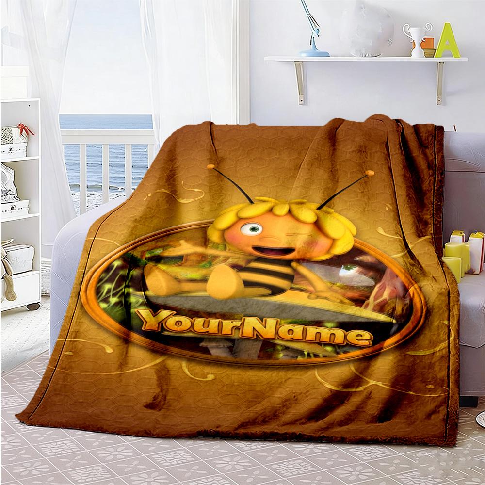 Biene Maja Personalized Name Blanket Gift Customizable Blanket Soft & Cozy Perfect for Nap Chair Office Bedding for All Occasions