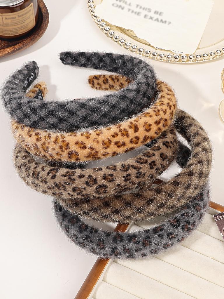 Leopardenmuster Stirnbänder für Frauen Mädchen - Stilvolle Stirnbänder mit Knoten oben - Kopfband Breit Haarband Haarschmuck