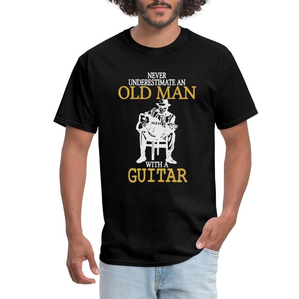 Never Underestimate An Old Man With A Guitar Men s T-Shirt Unisex T-Shirt L