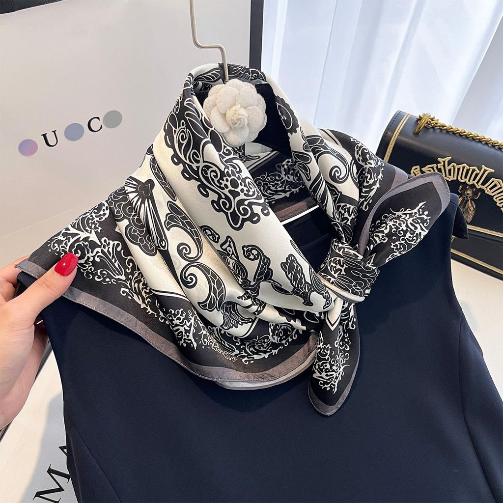 100% Pure Silk Scarf Women Hairband Foulard High Quality Square Female Headkerchief Luxury Shawl Wraps Hijab Bandana Scarves