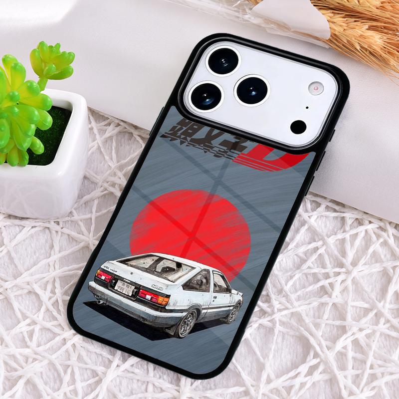Initial D soft Phone Case for iPhone 17 Air 16 15 11 12 14 13 Pro Max Shockproof Cover