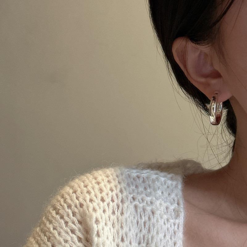 925 Sterling Silver Vintage Earrings For Women Trendy Simple Round Shape Earring Jewelry Prevent Allergy Party Accessories